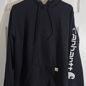 Carhartt Men'sXL  Black Hoodie Sleeve Logo Workwear/Streetwear Kangaroo Pockets.